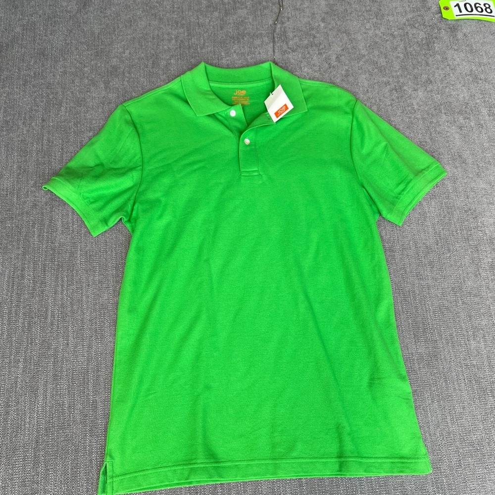 Joe Fresh Essential Golf Polo Shirt Mens Medium Green Short Sleeve Side Slit